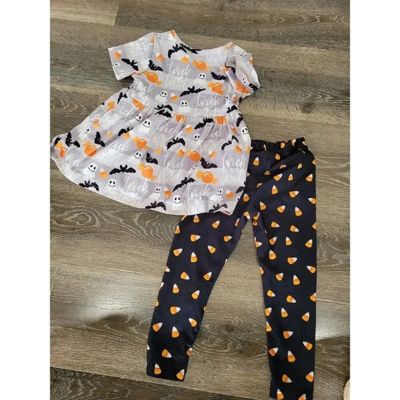 Pete & Lucy Halloween Toddler Girl Candy Corn outfit size 2t #3 - Picture 2 of 3